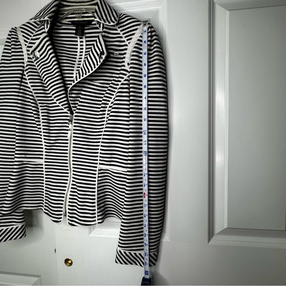 Women’s White & Black Stripped Dress Jacket Size 00 - Picture 10 of 14